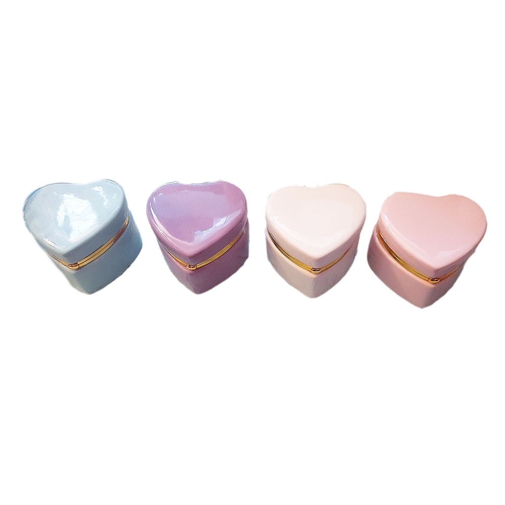 Set of Ceramic Heart Jewelry Holders